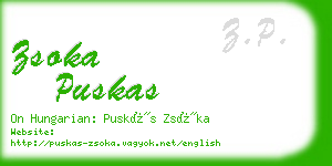 zsoka puskas business card